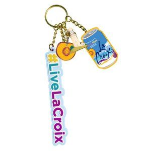 New! LaCroix Beach Plum Enamel Keychain with Charms